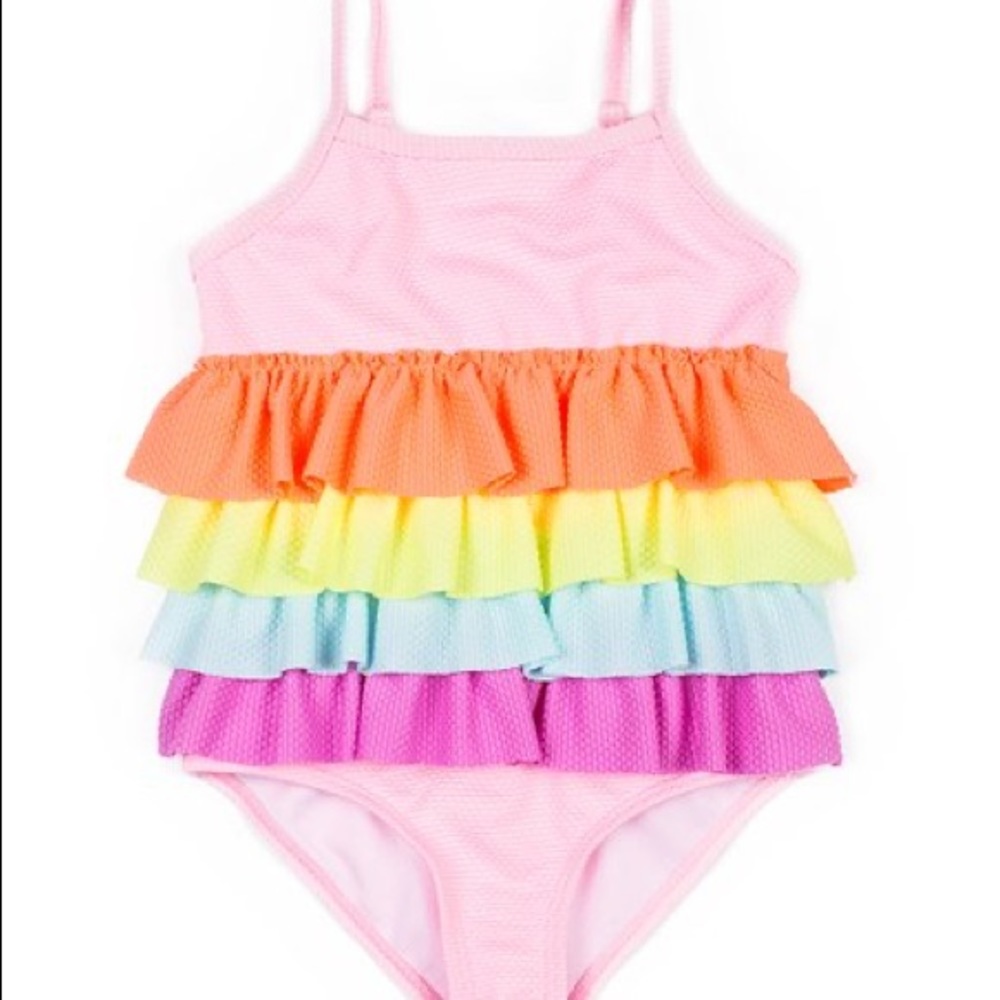 Nicole Miller baby rainbow ruffle baithing suit